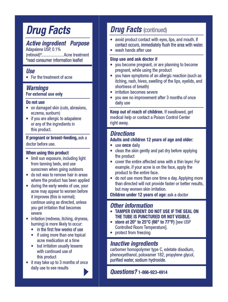 TARO Adapalene 0.1% USP Gel, Paraben Free, Retinoid Acne-Prone Facial Treatment for Sensitive Skin, Prescription Strenght (0.5) - Image 2