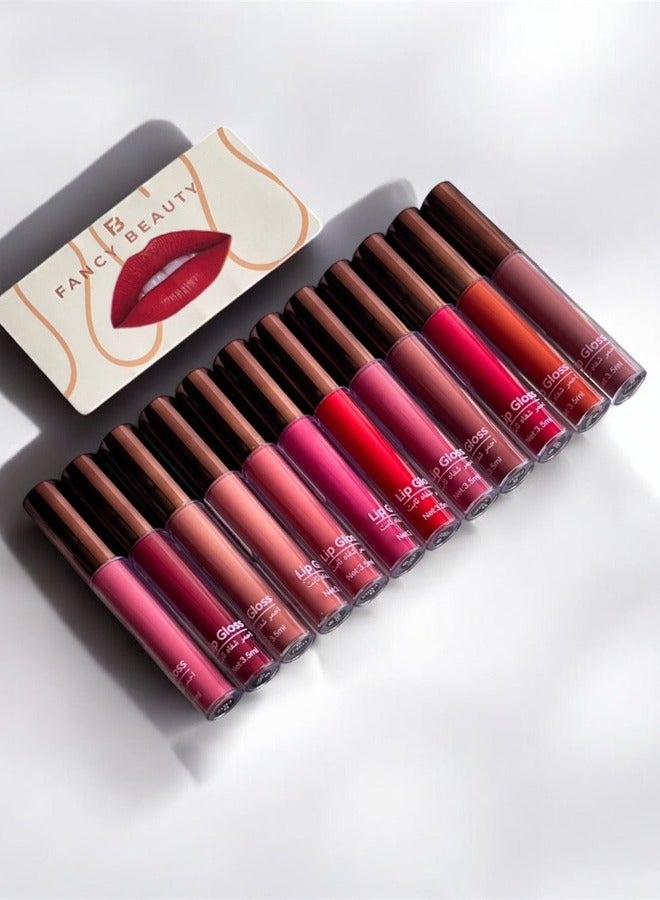 Fancy Beauties 12-Color Long-Lasting Liquid Lipstick - Perfect Coverage - Image 2