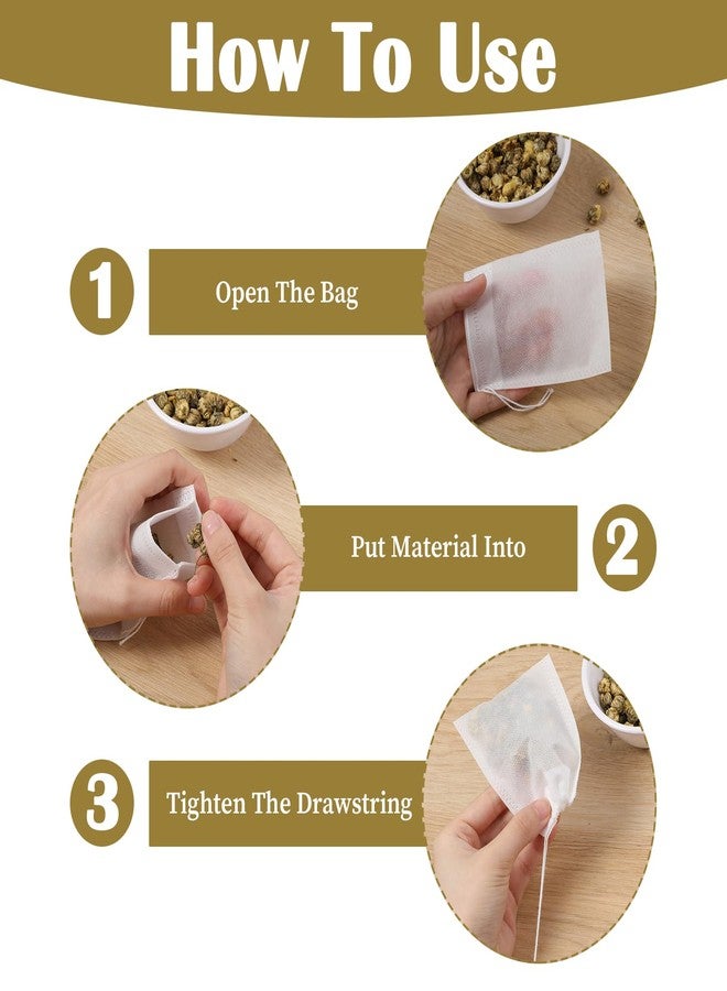 Quilax 100Pcs Spice Bags for Cooking, 3x4 Inch Sachet Bags Reusable Tea Bag for Loose Tea, Muslin Bag with Drawstring for Straining, Spice Sachet Bagg - Image 2