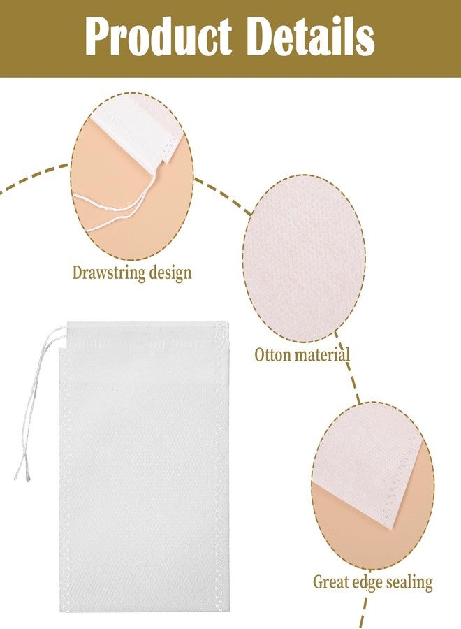 Quilax 100Pcs Spice Bags for Cooking, 3x4 Inch Sachet Bags Reusable Tea Bag for Loose Tea, Muslin Bag with Drawstring for Straining, Spice Sachet Bagg - Image 3