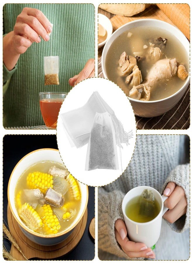 Quilax 100Pcs Spice Bags for Cooking, 3x4 Inch Sachet Bags Reusable Tea Bag for Loose Tea, Muslin Bag with Drawstring for Straining, Spice Sachet Bagg - Image 5