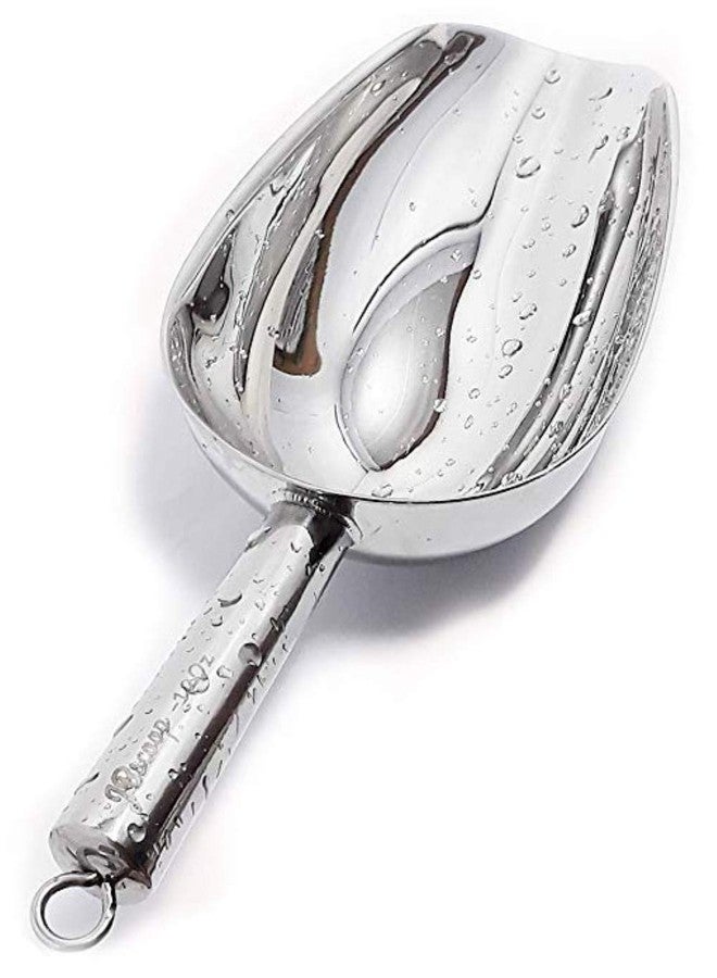 JBscoop Stainless Steel Scoop for ice, 9.6 Inch Metal Food Scoop Kitchen Bar Party Wedding Heavy Duty Dishwasher Safe - 8 Oz - Image 1