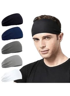 Generic 5 Pack Headband for Men Women, Non Slip Adjustable Sports Workout Sweatbands, Unisex Headband for Running, Cycling, Basketball, Yoga, Fitness Workout Stretchy Unisex Hairband  - Image 1