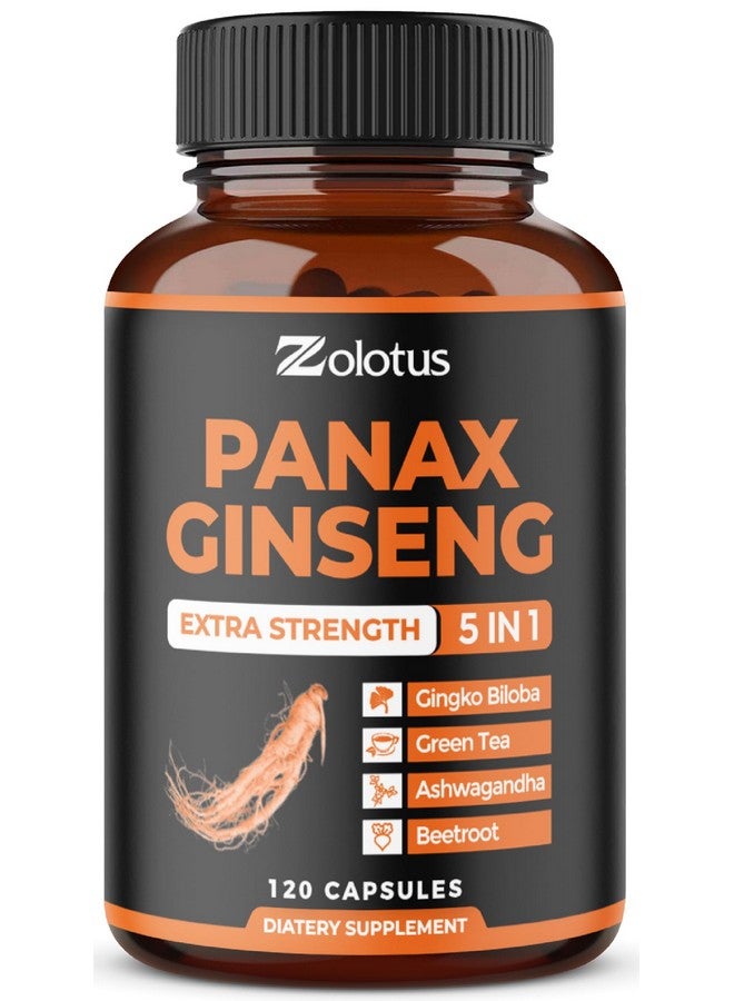 Zolotus Zolotus Korean Red Panax Ginseng + Ginkgo Biloba, Ashwagandha, Beetroot, Green Tea - 120 Capsules for 2 Month Supply  - Image 1