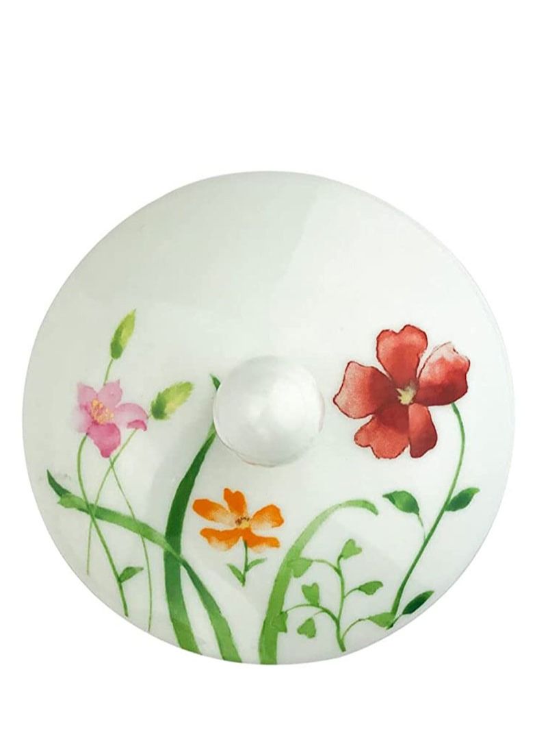 تيلاند كوب حديقة متين من البورسلين الناعم وآمن في الميكروويف مع غطاء للصحن ومصفاة لشاي الأوراق السائبة (0.375 لتر) 4 قطع - Image 2