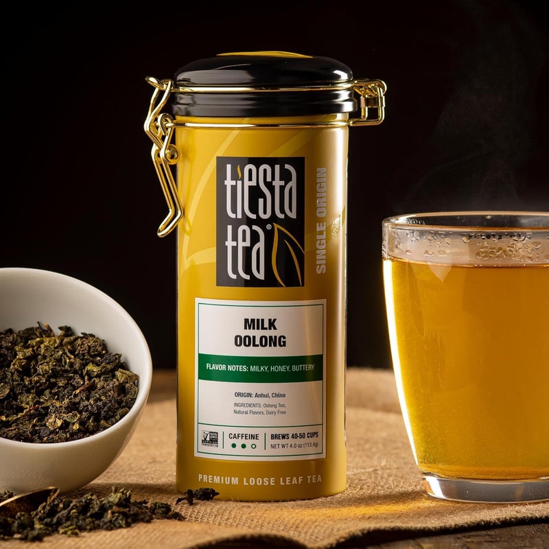 Tiesta Tea شاي تييستا شاي أولونغ بالحليب - مزيج أولونغ فاخر من أوراق الشاي السائبة من آنهوي، الصين، علبة قابلة لإعادة التعبئة سعة 4 أونصات - Image 2