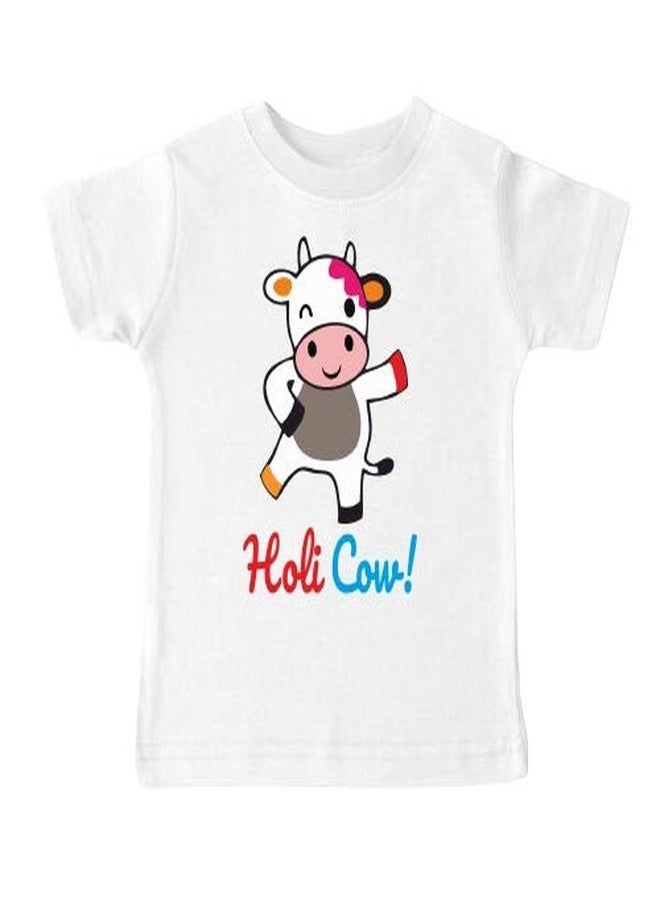 Crazy Sutra Holi Tshirt for Baby & Kids PC Cotton Regular fit White Color Round Neck (6-9_ Month) - Image 1