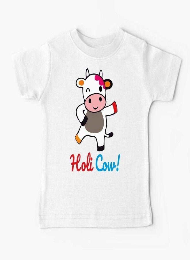 Crazy Sutra Holi Tshirt for Baby & Kids PC Cotton Regular fit White Color Round Neck (6-9_ Month) - Image 4