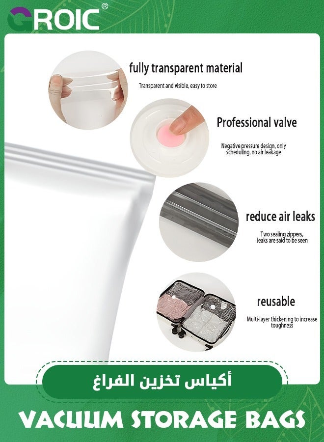 GROIC Premium Vacuum Storage Bags with Electric Pump, 6 Pack (2 Jumbo, 2 Large, 2 Medium), Reusable Space Saver Bags for Clothes, Mattress,Space Saver Vacuum Bag - Image 4