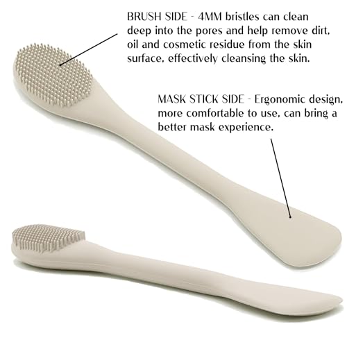 RamPula Face Mask Brush Applicator, Mask Brushes For Facials Cleansing & Exfoliating, Facial Clay Mask Applicator Tool Silicone Mask Spatula Cream Skincare For Apply Cream, Lotion, Mud, Clay (Black+Starlight) - Image 3