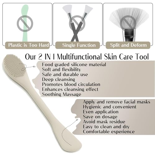 RamPula Face Mask Brush Applicator, Mask Brushes For Facials Cleansing & Exfoliating, Facial Clay Mask Applicator Tool Silicone Mask Spatula Cream Skincare For Apply Cream, Lotion, Mud, Clay (Black+Starlight) - Image 2