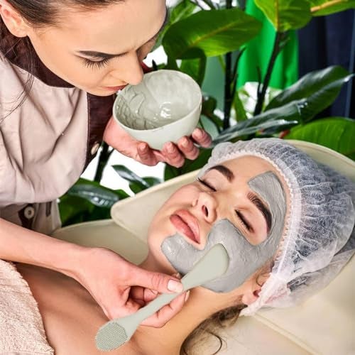 RamPula Face Mask Brush Applicator, Mask Brushes For Facials Cleansing & Exfoliating, Facial Clay Mask Applicator Tool Silicone Mask Spatula Cream Skincare For Apply Cream, Lotion, Mud, Clay (Black+Starlight) - Image 5