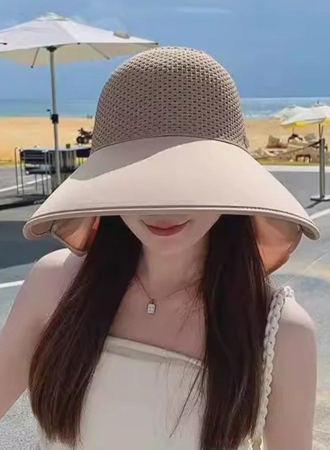 DUNISO Womens Sun Hat UV Protection Sunshade Hat Wide Brim Beach Hat Straw Hats Summer Travel Beach Cap Floppy Hat for Outdoor Sun Protection, Fishing, Hiking, Garden, Camping - Image 5