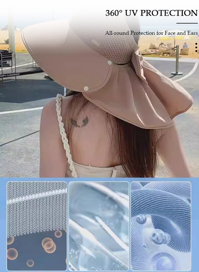 DUNISO Womens Sun Hat UV Protection Sunshade Hat Wide Brim Beach Hat Straw Hats Summer Travel Beach Cap Floppy Hat for Outdoor Sun Protection, Fishing, Hiking, Garden, Camping - Image 2