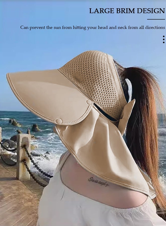 DUNISO Womens Sun Hat UV Protection Sunshade Hat Wide Brim Beach Hat Straw Hats Summer Travel Beach Cap Floppy Hat for Outdoor Sun Protection, Fishing, Hiking, Garden, Camping - Image 3