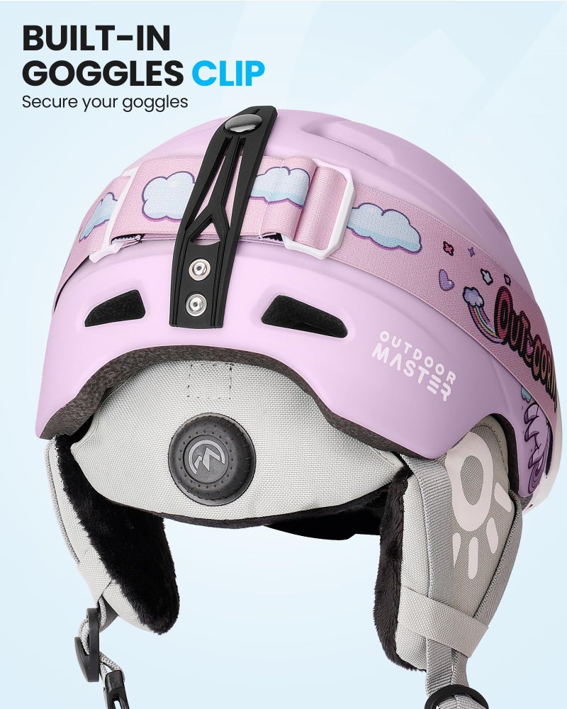 OutdoorMaster Anoa Kids Ski Helmet - Snowboard for Children - Adjustable Snow Sports Gear for Boys, Girls & Youth - Pink Unicorn, XS - Image 4