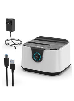 KASTWAVE Hard Drive Enclosure, USB 3.0 to SATA III Mini Dual Bay External Hard Drive Docking Station, Aluminum Hard Drive Docking Station, for 2.5/3.5 inch HDD SSD, Support Offline Clone, Hot Pluggable, UASP  - Image 1