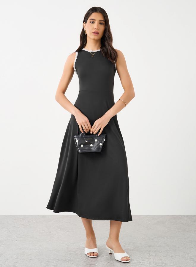 تايك تو فستان ميدي بدون أكمام بتفاصيل دانتيل من تيك تو - Image 3