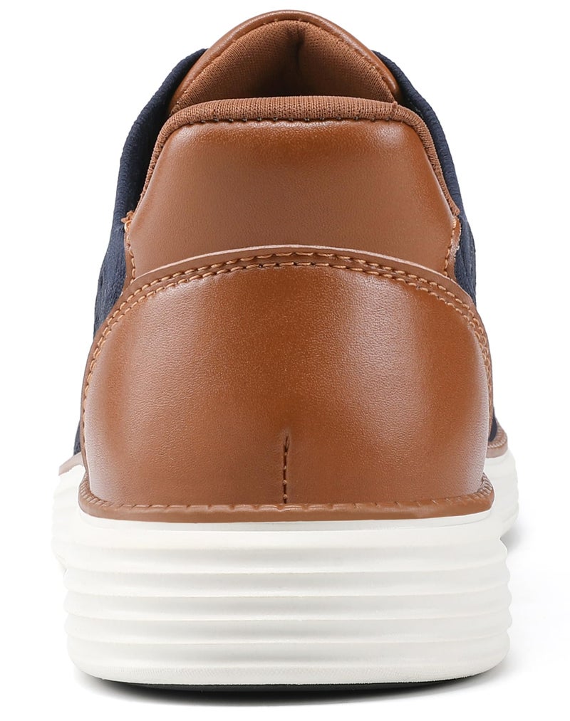 VILOCY Mens Casual Dress Tennis Shoes Slip on Walking Shoes Fashion Sneakers Hands Free Breeze Business Oxfords Mesh Comfortable Lightweight Breathable Navy,EU44 - Image 5