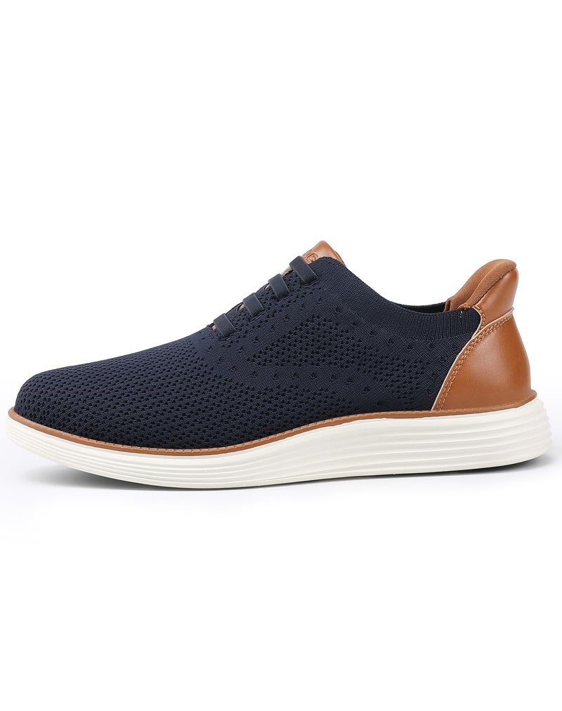 VILOCY Mens Casual Dress Tennis Shoes Slip on Walking Shoes Fashion Sneakers Hands Free Breeze Business Oxfords Mesh Comfortable Lightweight Breathable Navy,EU44 - Image 2