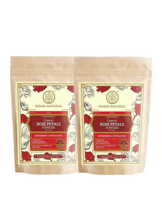Khadi Natural Organic Rose Petals Powder Pack Of 2 (2X100Gm) 200Gm - Image 1