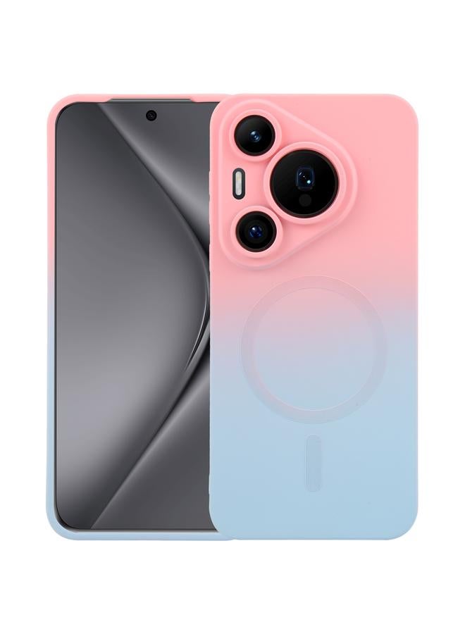 Zaboon For Huawei Pura 70 Liquid TPU Silicone Gradient MagSafe Phone Case(Pink Blue)
