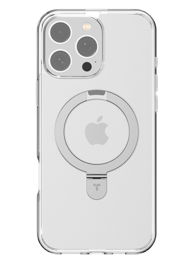 حافظة مغناطيسية فائقة لجهاز iPhone 16 Pro مع حامل مدمج متوافقة مع MagSafe، مختبرة ضد السقوط بمعيار عسكري، حماية، نحيفة شفافة، حافظة لجهاز iPhone 16 Pro 6.3" 2024، سلسلة Ostand، شفافة - Image 3