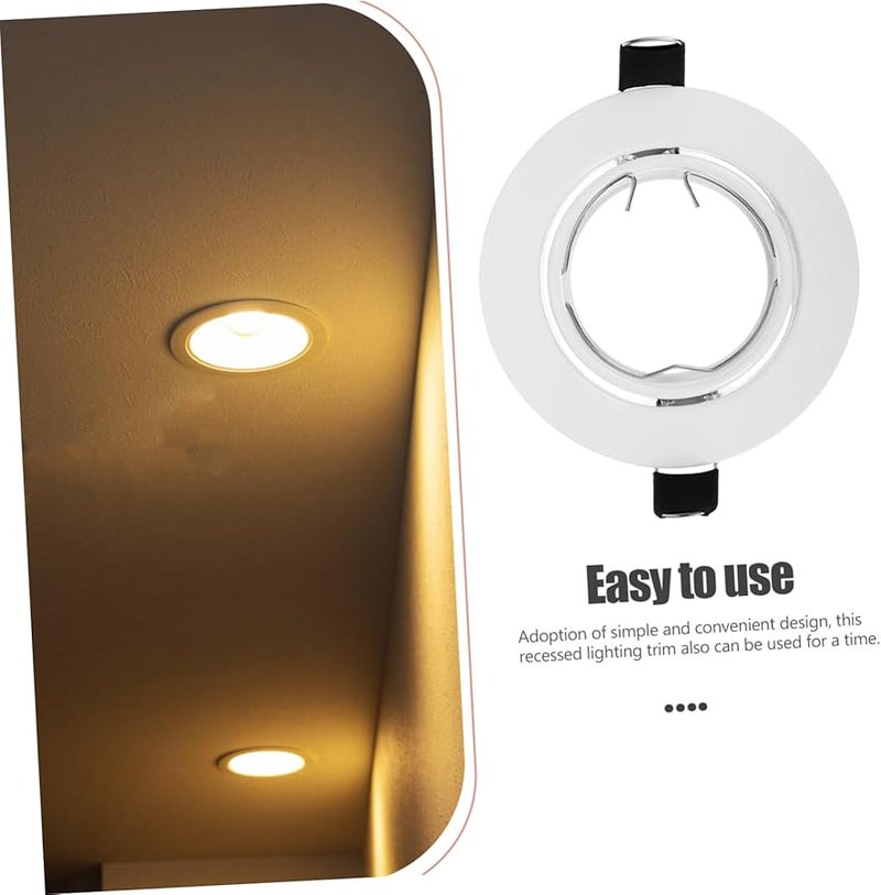 White Heavy Duty LED Spotlight Trim Ring For Recessed Ceiling Lighting Easy Installation Modern Design - Image 4