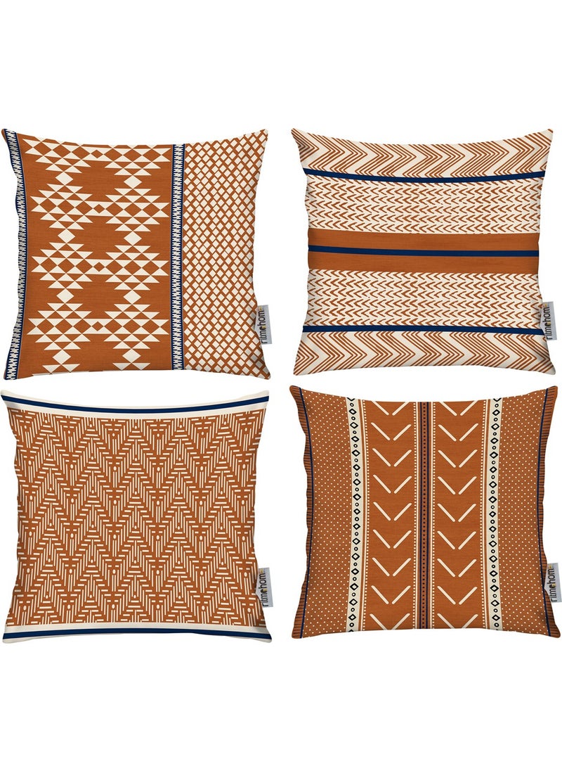 Ritmo Home Scandinavian 4-Piece Throw Pillow Case 
