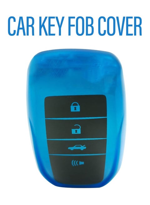 Toyota Land Cruiser 2023 4 Button Remote Key Fob Case TPU Car Key Case 1 Pcs Car Key Fob Cover Blue