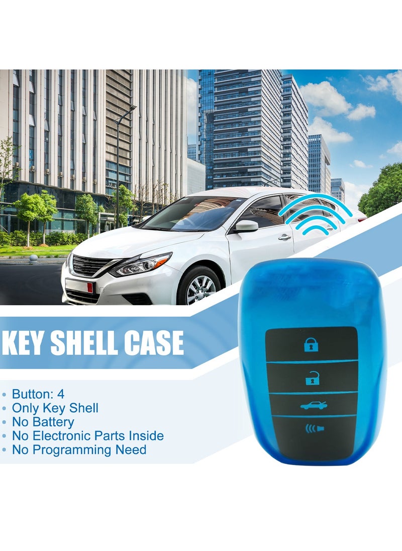 Toyota Land Cruiser 2023 4 Button Remote Key Fob Case TPU Car Key Case 1 Pcs Car Key Fob Cover Blue