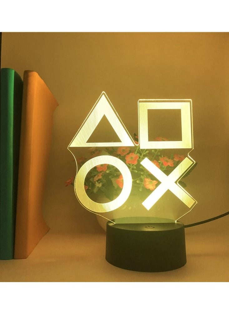 Intag - LED Game Icon 3D LED RGB Optical Illusion Night Lamp Desk Decoration Backlight - Image 1