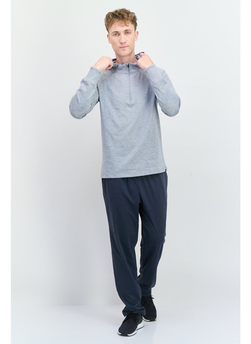 Gaiam Men Slim Fit Long Sleeves Training Hoodies, Grey  - Image 3
