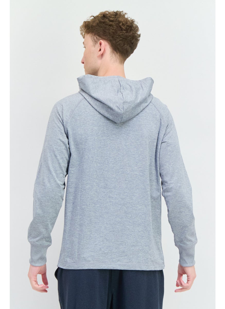 Gaiam Men Slim Fit Long Sleeves Training Hoodies, Grey  - Image 4