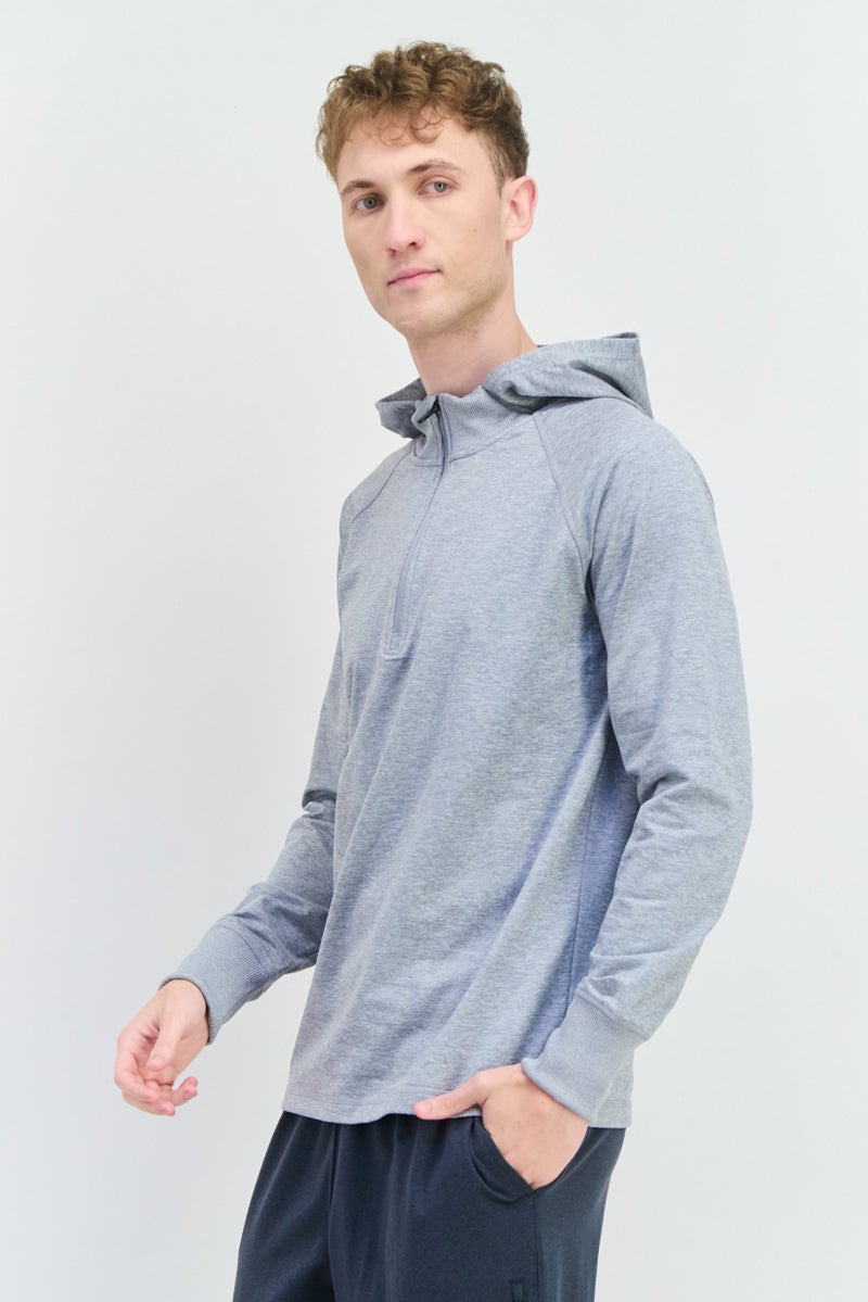 Gaiam Men Slim Fit Long Sleeves Training Hoodies, Grey  - Image 2