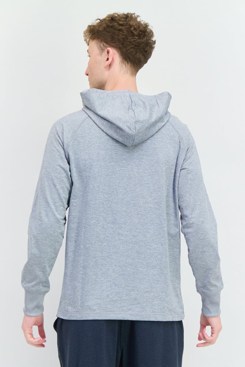 Gaiam هودي تدريب بأكمام طويلة ضيق للرجال، رمادي - Image 4