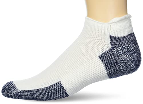 thorlos mens J Max Cushion Rolltop Running Socks, White/Navy, X-Large US - Image 3