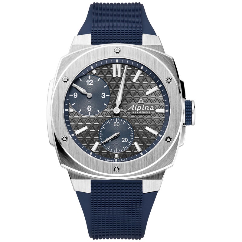 Alpina Mens Automatic Alpiner Watch Blue Rubber Strap Gray Dial Style AL650DGN4AE6 - Image 2