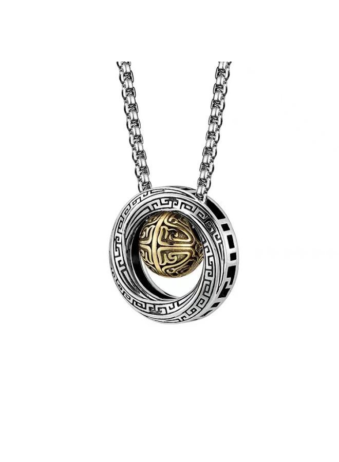 Papas Mobius Ring Lucky Beads Necklace Men's Pendant Fashion Brand All-match Accessories Niche Original Design 