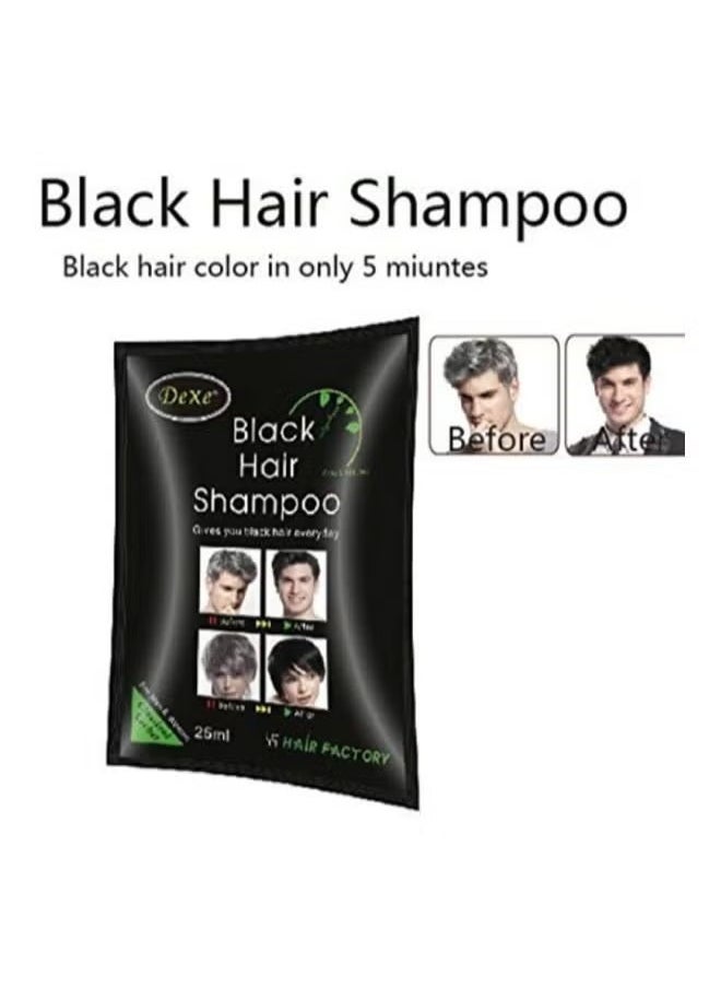 Dexe 10pcs Dexe Instant Black Hair Shampoo, 25ml Each - Natural Look, Quick Gray & White Coverage  - Image 5