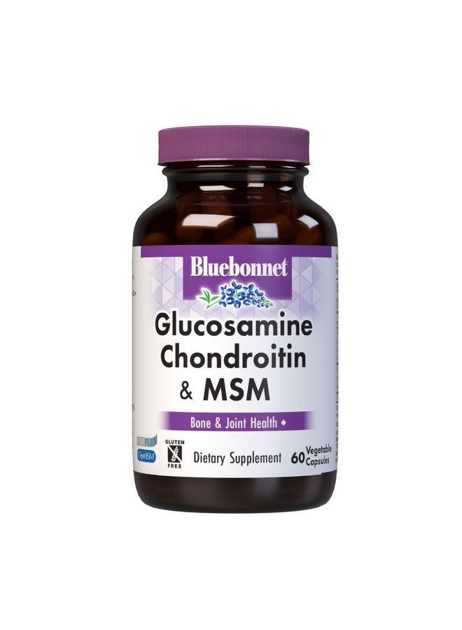 Bluebonnet Nutrition Glucosamine Chondroitin & MSM, Glucosamine, Bone & Joint Health*, Non-GMO, Gluten-Free, Soy-Free, Dairy-Free, 60 Vegetable Capsules, 20 Servings - Image 1