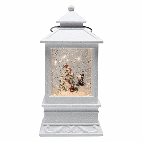 Roman 8.5" H Light Swirl Snowman Decorating a Tree Lantern Confetti Lites, Decorative Indoor Lantern Christmas Decoration - Image 3