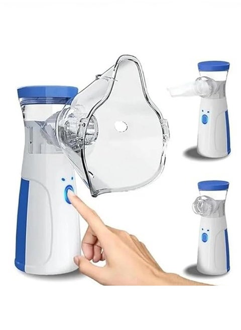 Rechargeable Mesh Nebulizer for Respiratory Health with 2 Inhalation Mask and 1 Suction Nozzle and Multiple Accessories