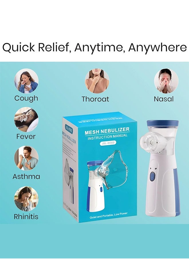 CATANES - Rechargeable Mesh Nebulizer for Respiratory Health with 2 Inhalation Mask and 1 Suction Nozzle and Multiple Accessories - Image 1