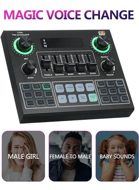 Sound Card V9, Live Broadcast Sound Card, External Stereo Audio Mixer