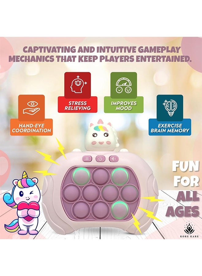 يونيكورن ألعاب فيدجيت للأطفال، لعبة فقاعات يدوية سريعة الدفع، لعبة ألغاز "ادفع الفقاعات"، 4 أوضاع، لعبة ألغاز محمولة أكثر تحديًا للسفر، هدية عيد ميلاد للأطفال (يونيكورن وردي) - Image 5