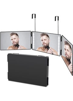 Arabest Way Barber Mirror, LED Self Cut Mirror, 360° Barber Mirror for Men, USB with Height-Adjustable Telescopic Hook, Suitable for Haircut, Hairstyling, Shaving, Grooming, Hair Coloring and Makeup  - Image 1