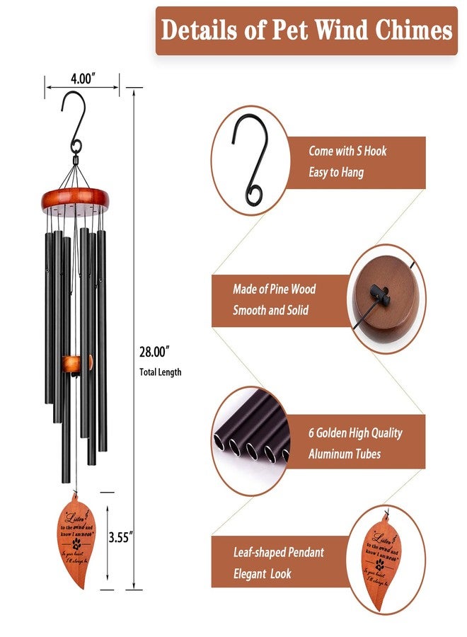 VENBEEL Pet Loss Gifts, 28'' Dog Memorial Wind Chimes, Loss of Dog Sympathy Gift, Pet Loss Passing Away Remembrance Bereavement Gift - Image 5