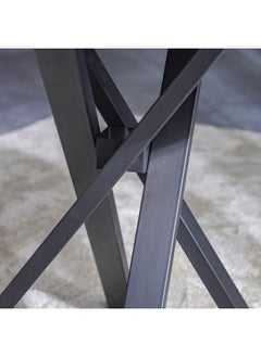 DANUBE HOME Alleria 2 Seater Round Dining Table Strong And Sturdy Dinner Table Modern Design Desk Furniture For Home Dining Room L80Xw80Xh76Cm - Grey/Black  - Image 3
