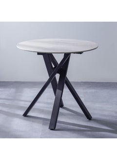 DANUBE HOME Alleria 2 Seater Round Dining Table Strong And Sturdy Dinner Table Modern Design Desk Furniture For Home Dining Room L80Xw80Xh76Cm - Grey/Black  - Image 4